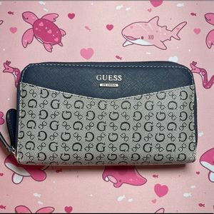 Blue and Gray GUESS wallet
